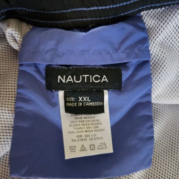 Nautica Men’s XXL W38 Blue Elastic Waist Swim Shorts Lined with Pockets - Picture 5 of 9